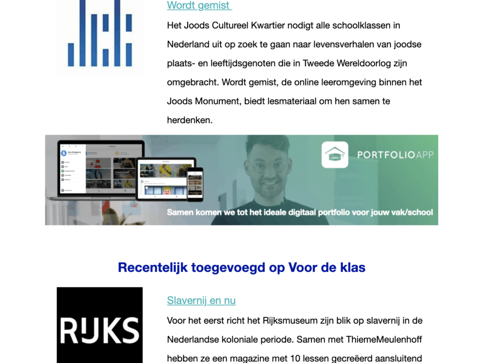 Adverteer,voor de klas